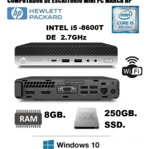 Hp Mini Pc Intel Core I5-8ava Gen 8gb Ram 250gb Ssd - Image 2